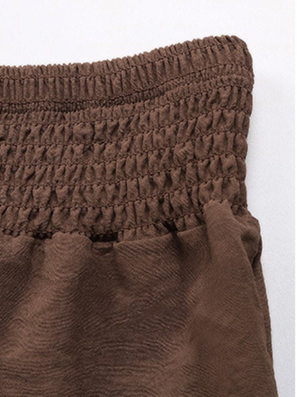 New casual solid color flared wide - leg pants - Bottoms